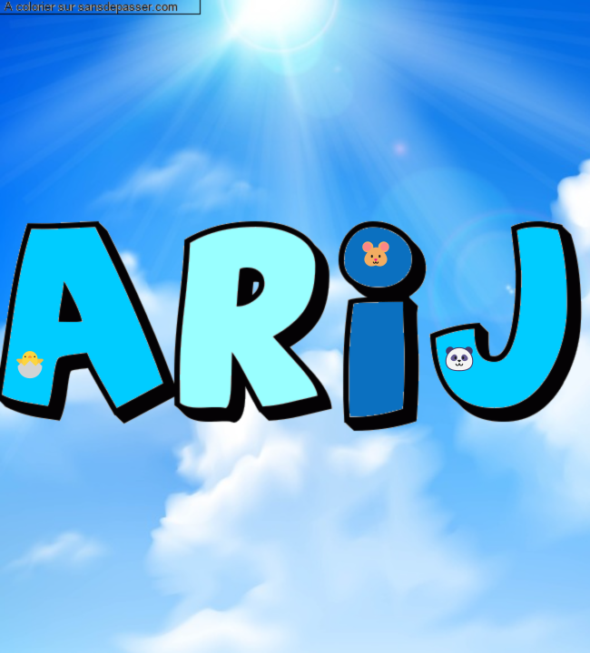 Coloriage pr&eacute;nom personnalis&eacute; "Arij" par un invit&eacute;