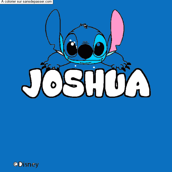 Coloriage pr&eacute;nom JOSHUA - d&eacute;cor Stitch par un invit&eacute;