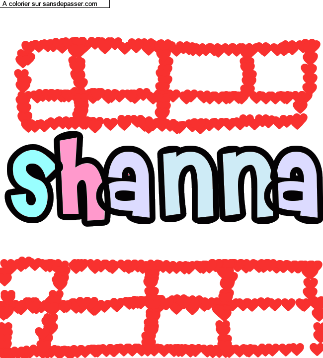 Coloriage pr&eacute;nom personnalis&eacute; "shanna" par shanna