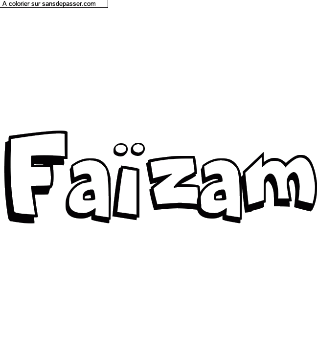 Coloriage pr&eacute;nom personnalis&eacute; "Fa&iuml;zam" par lapinviolet50