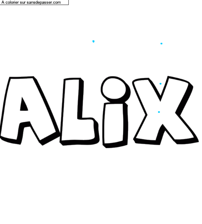 Coloriage pr&eacute;nom personnalis&eacute; "ALIX" par un invit&eacute;