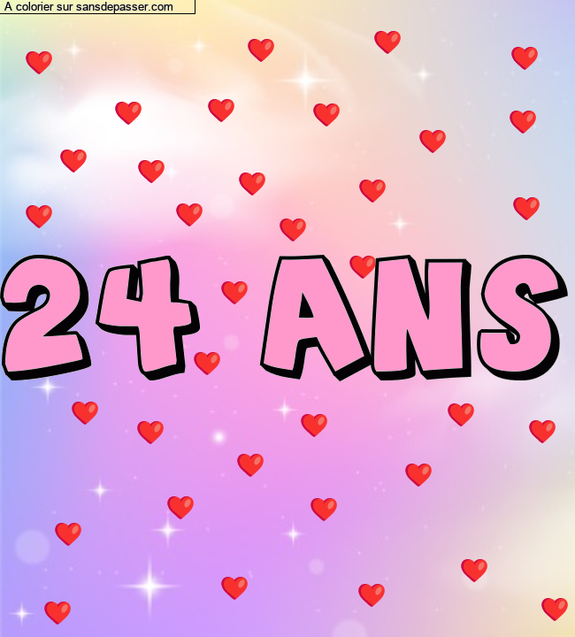 Coloriage pr&eacute;nom personnalis&eacute; "24 Ans" par lise50