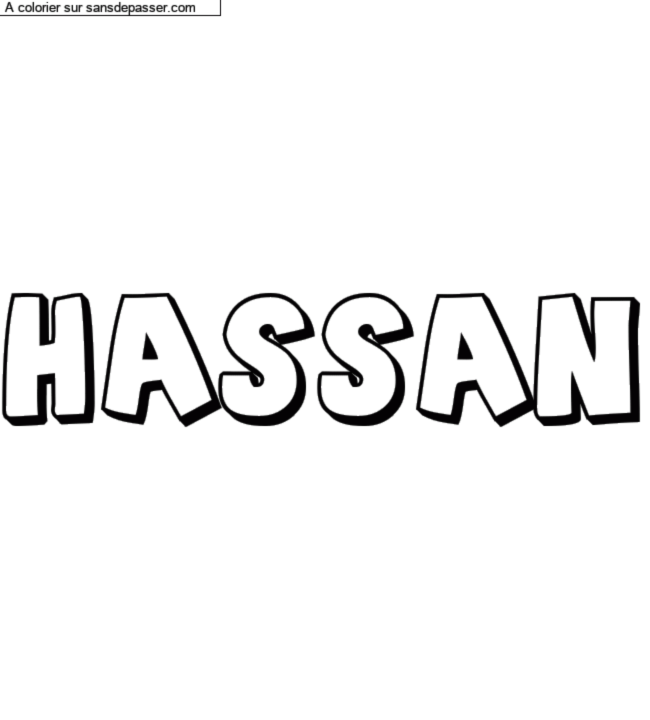 Coloriage pr&eacute;nom personnalis&eacute; "Hassan" par un invit&eacute;