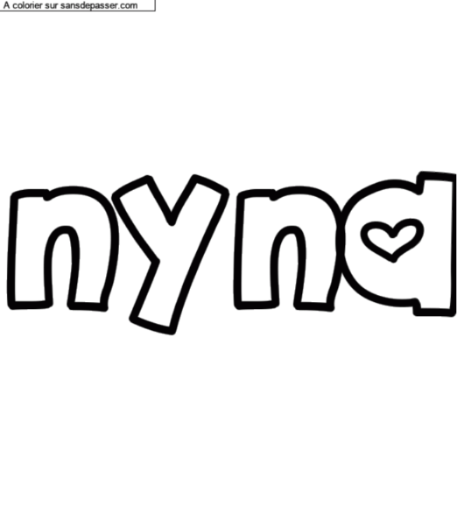 Coloriage pr&eacute;nom personnalis&eacute; "nyna" par un invit&eacute;