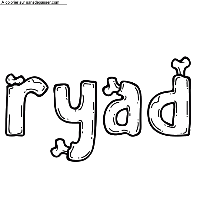 Coloriage pr&eacute;nom personnalis&eacute; "ryad" par un invit&eacute;