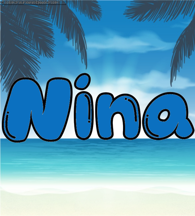 Coloriage pr&eacute;nom personnalis&eacute; "Nina" par un invit&eacute;