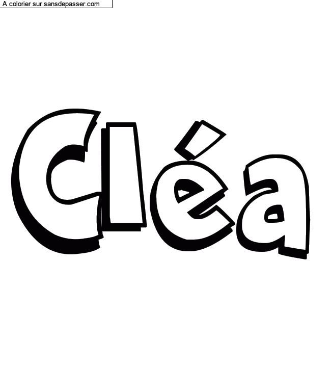 Coloriage pr&eacute;nom personnalis&eacute; "Cl&eacute;a" par un invit&eacute;