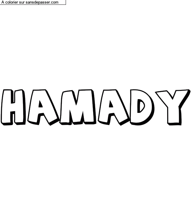 Coloriage pr&eacute;nom personnalis&eacute; "Hamady" par un invit&eacute;