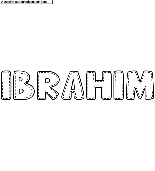 Coloriage pr&eacute;nom personnalis&eacute; "IBRAHIM" par un invit&eacute;
