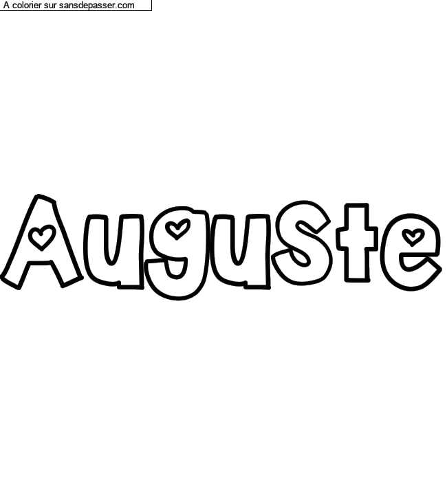 Coloriage pr&eacute;nom personnalis&eacute; "Auguste" par un invit&eacute;