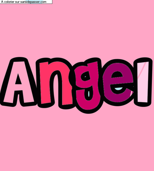 Coloriage pr&eacute;nom personnalis&eacute; "Angel" par un invit&eacute;