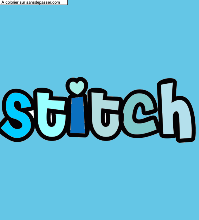 Coloriage pr&eacute;nom personnalis&eacute; "Stitch" par un invit&eacute;