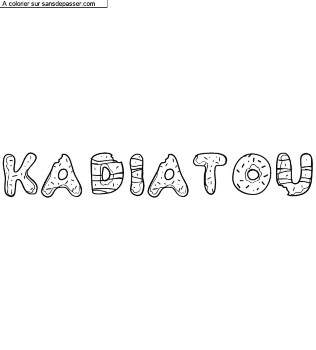 Coloriage pr&eacute;nom personnalis&eacute; "Kadiatou" par un invit&eacute;