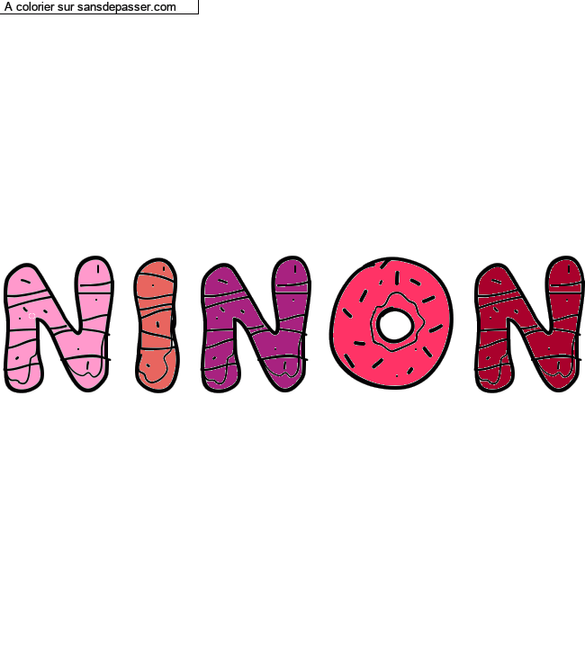 Coloriage pr&eacute;nom personnalis&eacute; "NINON" par un invit&eacute;