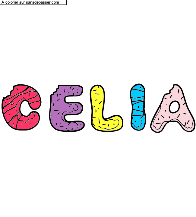 Coloriage pr&eacute;nom personnalis&eacute; "CELIA" par un invit&eacute;
