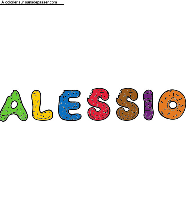 Coloriage pr&eacute;nom personnalis&eacute; "ALESSIO" par un invit&eacute;