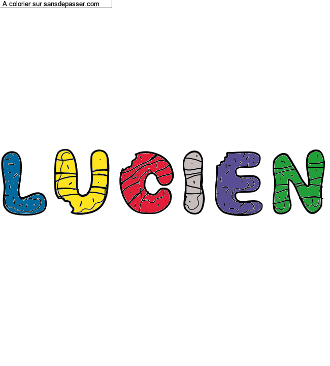 Coloriage pr&eacute;nom personnalis&eacute; "LUCIEN" par un invit&eacute;