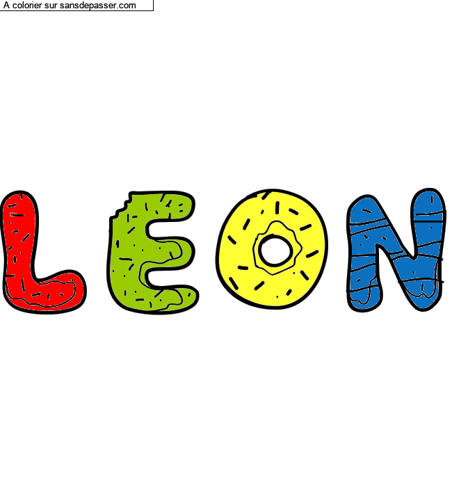 Coloriage pr&eacute;nom personnalis&eacute; "LEON" par un invit&eacute;
