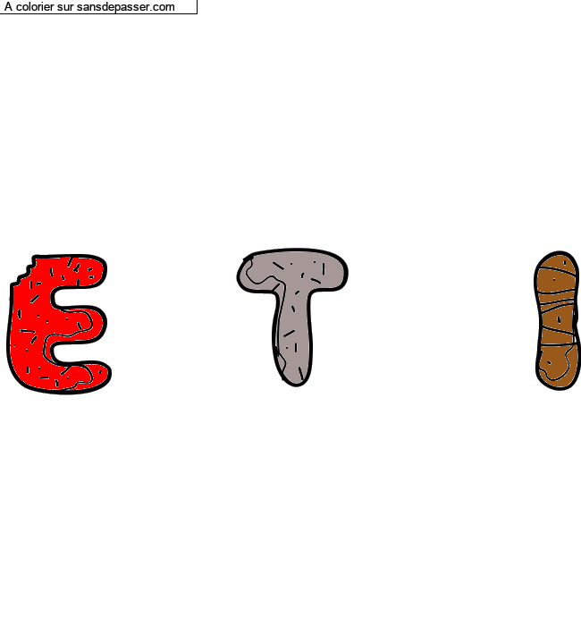 Coloriage pr&eacute;nom personnalis&eacute; "E  T   I" par un invit&eacute;