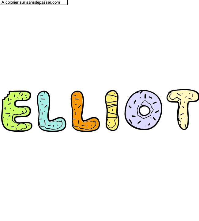 Coloriage pr&eacute;nom personnalis&eacute; "ELLIOT" par un invit&eacute;