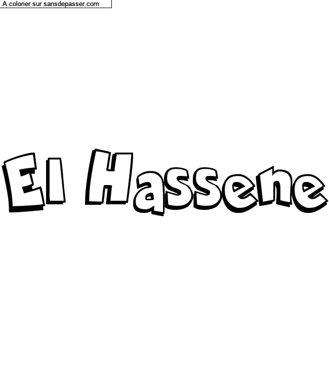 Coloriage pr&eacute;nom personnalis&eacute; "El Hassene" par n8n8