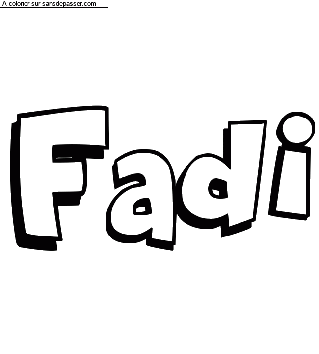 Coloriage pr&eacute;nom personnalis&eacute; "Fadi" par n8n8