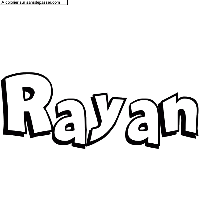 Coloriage pr&eacute;nom personnalis&eacute; "Rayan" par n8n8