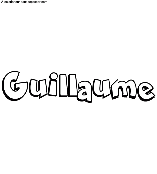 Coloriage pr&eacute;nom personnalis&eacute; "Guillaume" par n8n8