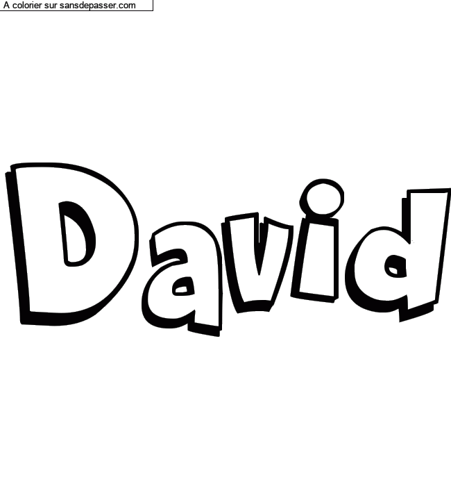 Coloriage prénom personnalisé "David" par Diana