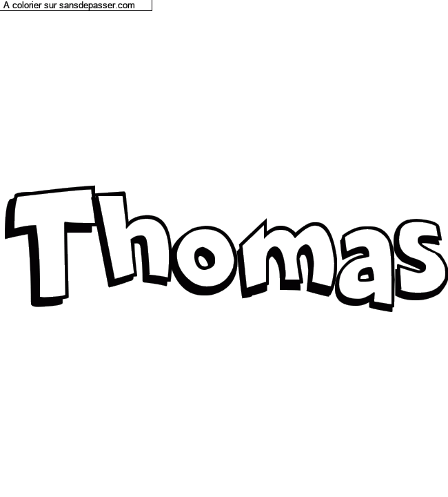 Coloriage pr&eacute;nom personnalis&eacute; "Thomas" par Diana
