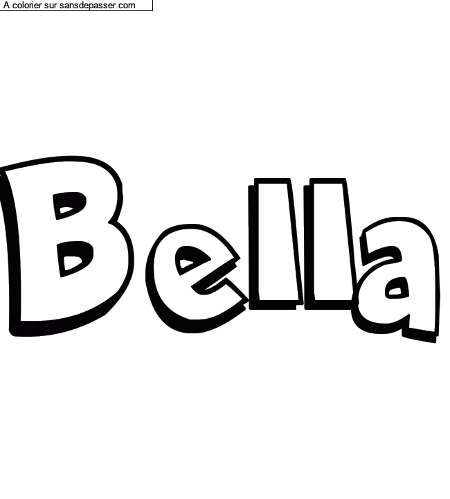 Coloriage pr&eacute;nom personnalis&eacute; "Bella" par Diana