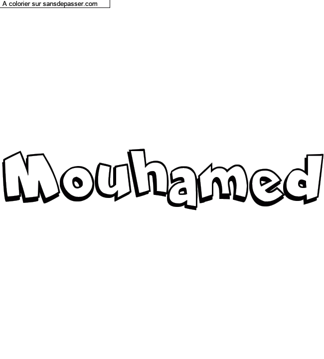 Coloriage pr&eacute;nom personnalis&eacute; "Mouhamed" par Diana