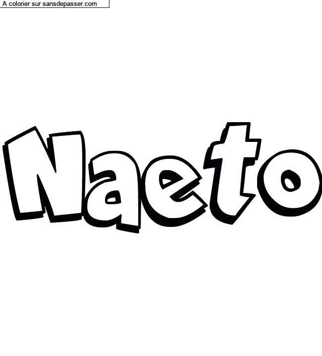 Coloriage pr&eacute;nom personnalis&eacute; "Naeto" par Diana