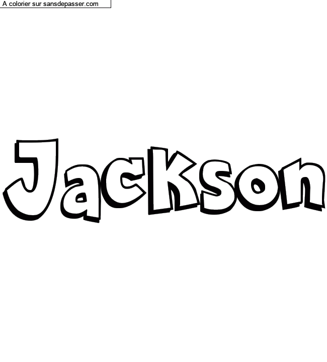 Coloriage pr&eacute;nom personnalis&eacute; "Jackson" par Diana