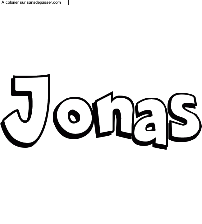 Coloriage pr&eacute;nom personnalis&eacute; "Jonas" par Diana