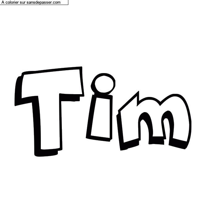 Coloriage pr&eacute;nom personnalis&eacute; "Tim" par Diana