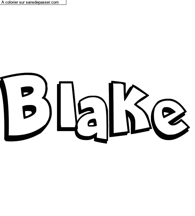 Coloriage pr&eacute;nom personnalis&eacute; "Blake" par Diana