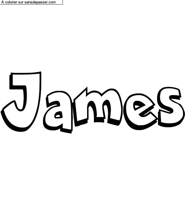 Coloriage pr&eacute;nom personnalis&eacute; "James" par Diana