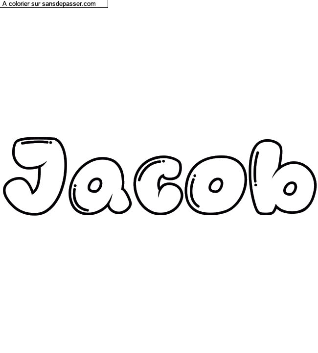 Coloriage pr&eacute;nom personnalis&eacute; "Jacob" par Diana