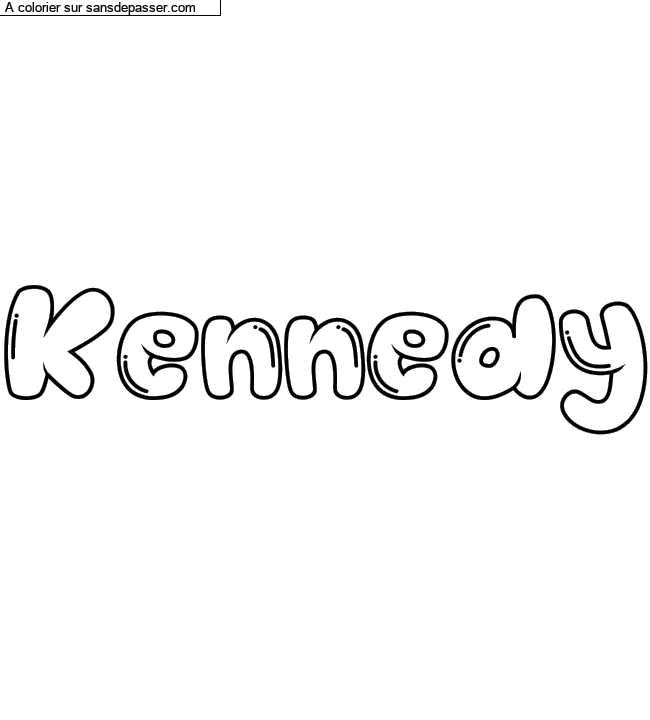 Coloriage pr&eacute;nom personnalis&eacute; "Kennedy" par Diana