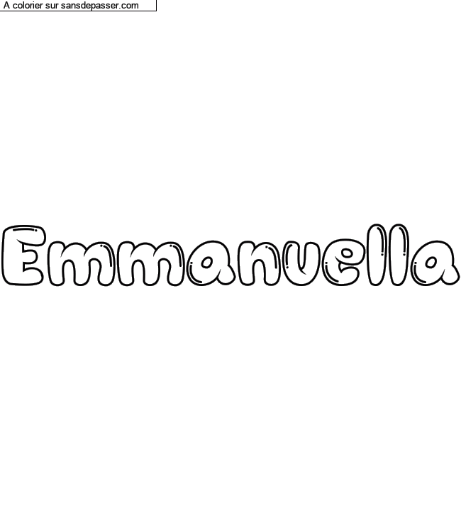 Coloriage pr&eacute;nom personnalis&eacute; "Emmanuella" par Diana