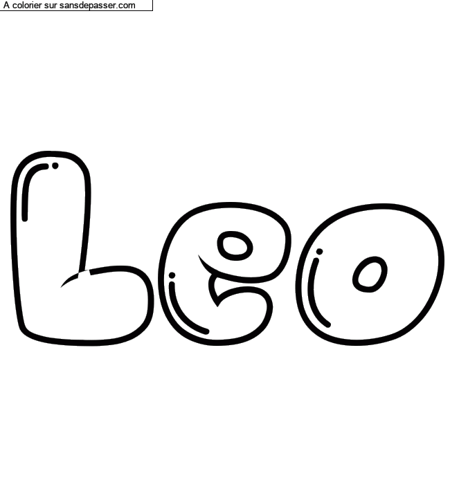 Coloriage pr&eacute;nom personnalis&eacute; "Leo" par Diana