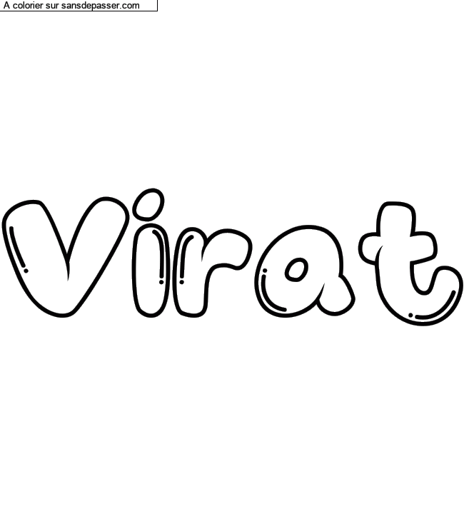 Coloriage pr&eacute;nom personnalis&eacute; "Virat" par Diana