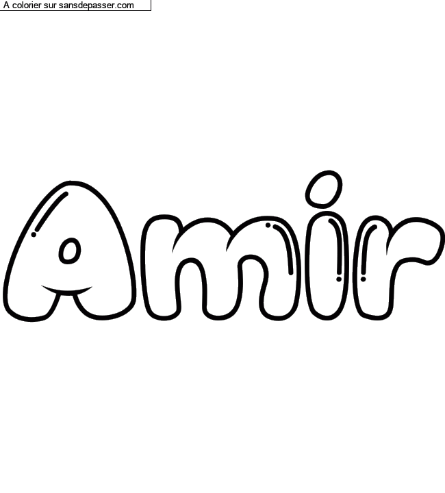 Coloriage pr&eacute;nom personnalis&eacute; "Amir" par Diana