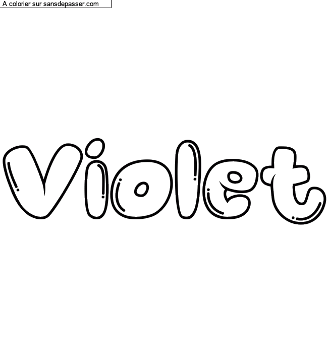 Coloriage pr&eacute;nom personnalis&eacute; "Violet" par Diana
