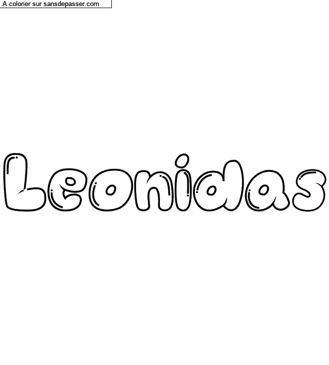 Coloriage pr&eacute;nom personnalis&eacute; "Leonidas" par Diana