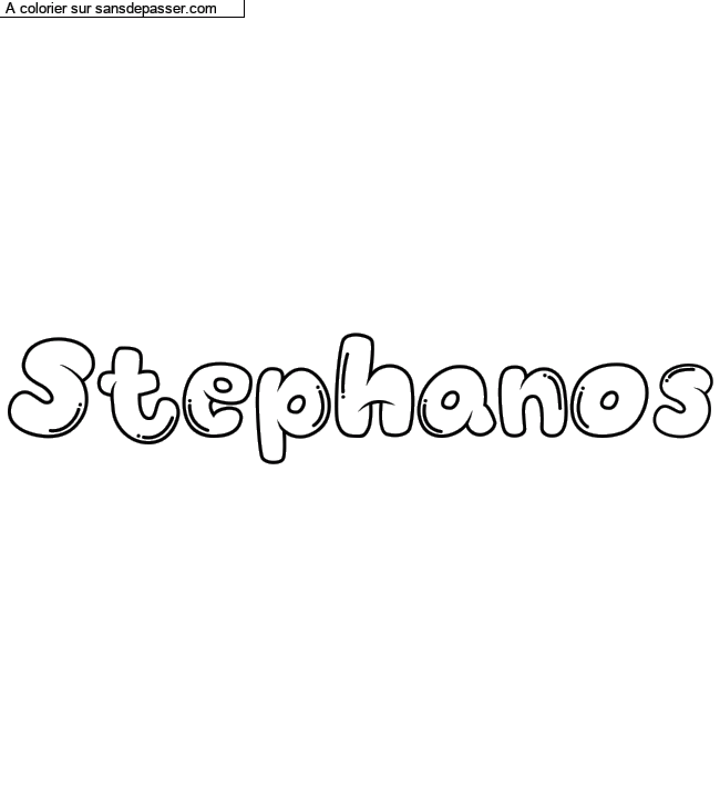 Coloriage pr&eacute;nom personnalis&eacute; "Stephanos" par Diana