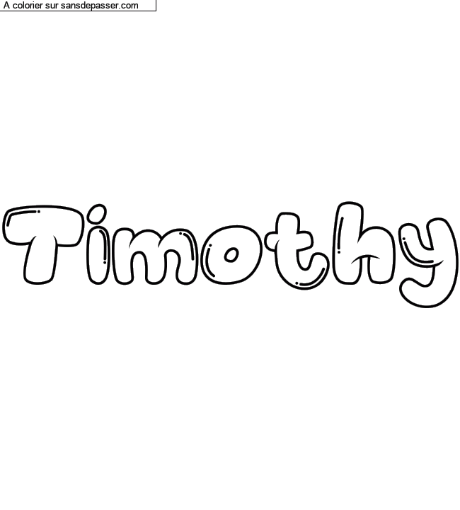 Coloriage pr&eacute;nom personnalis&eacute; "Timothy" par Diana