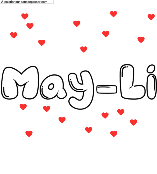 Coloriage pr&eacute;nom personnalis&eacute; "May-Li" par un invit&eacute;