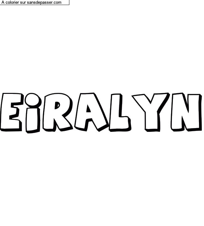 Coloriage pr&eacute;nom personnalis&eacute; "Eiralyn" par Diana
